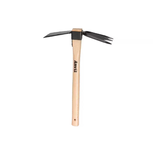 14-2/5 In. Wood Handle Digging Hoe/Cultivator Combo